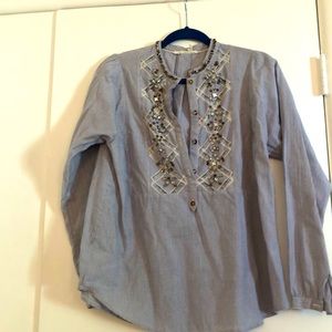 Beautiful blouse blue and white stripe ⭐️💫